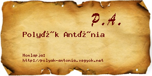 Polyák Antónia névjegykártya